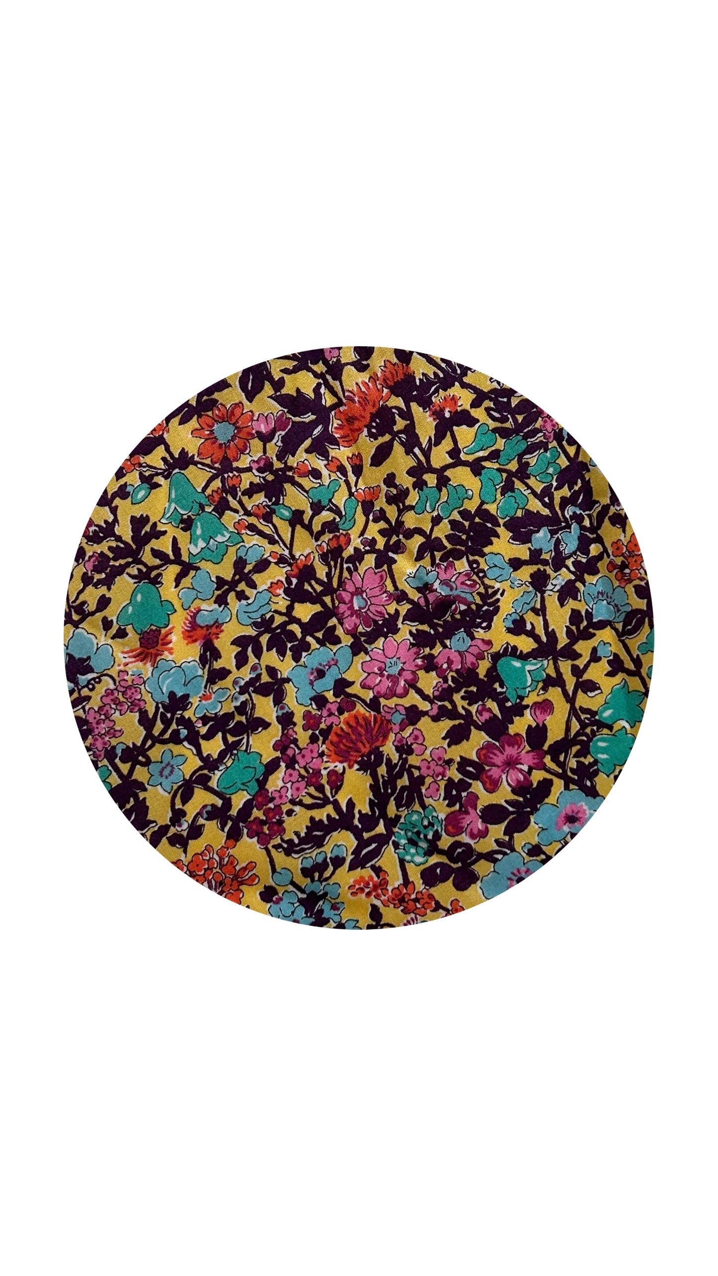 Yellow Floral Swim Boxer print, close-up of design and pattern